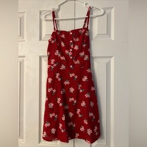 Hollister Women’s Red Floral Midi Dress Size Small